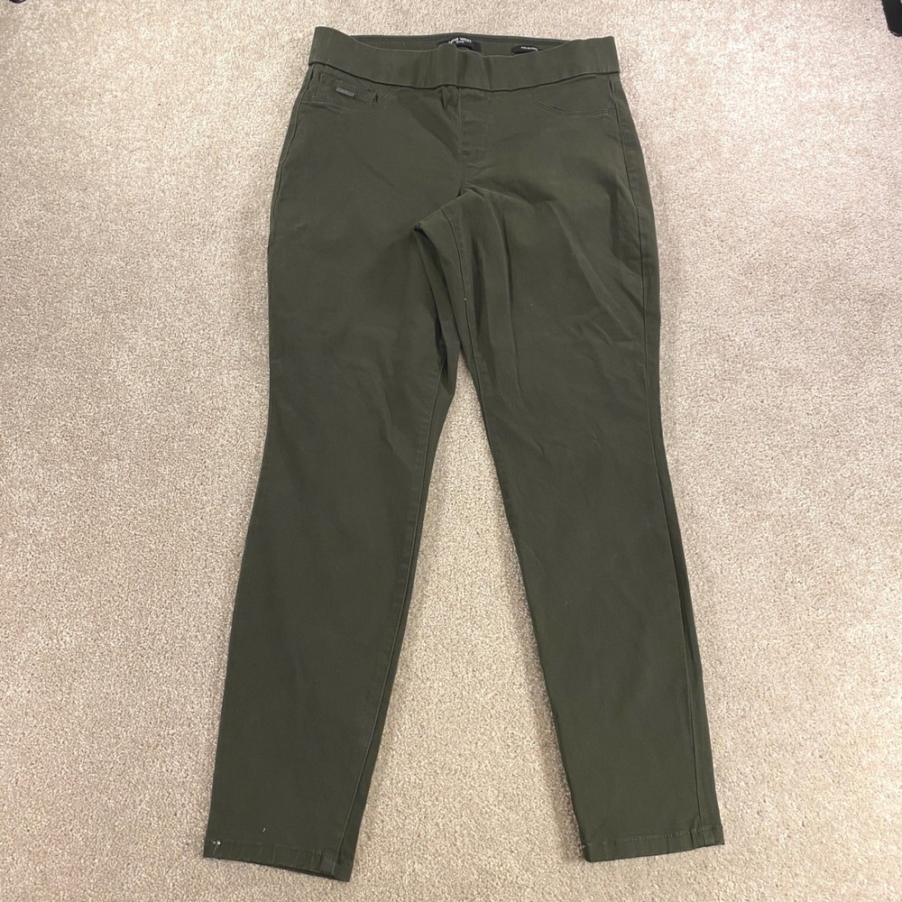 Nine West Heidi Pull On Skinny Pants Womens 8 Olive Green‎ Stretch Twill
